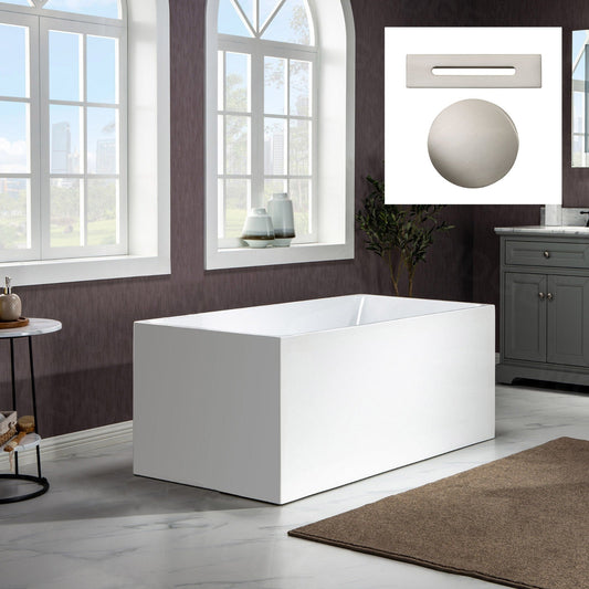 WOODBRIDGE 67" Acrylic Freestanding Bathtub Contemporary Soaking Tub