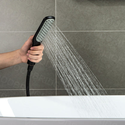 WOODBRIDGE WOODBRIDGEE Contemporary Single Handle Floor Mount Freestanding Tub Filler Faucet with Hand Shower