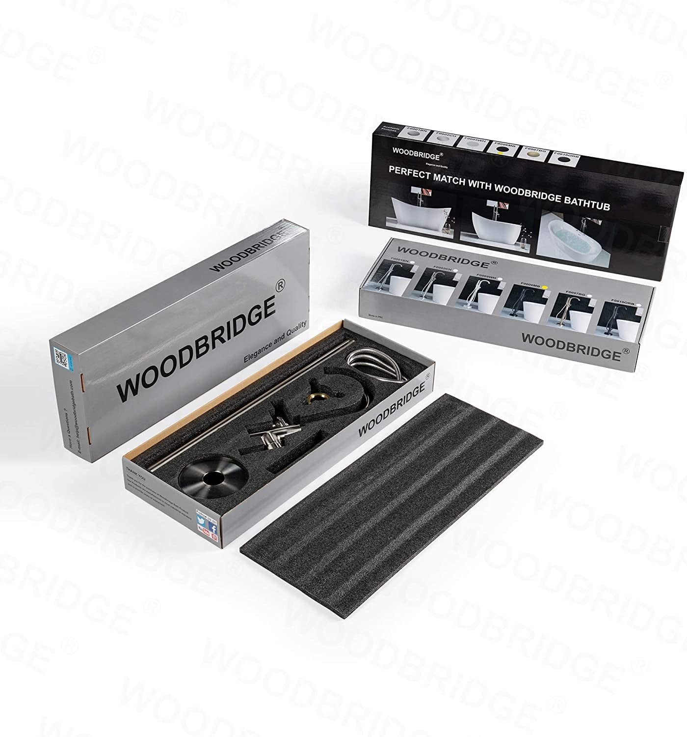 WOODBRIDGE WOODBRIDGEE Contemporary Single Handle Floor Mount Freestanding Tub Filler Faucet with Hand Shower