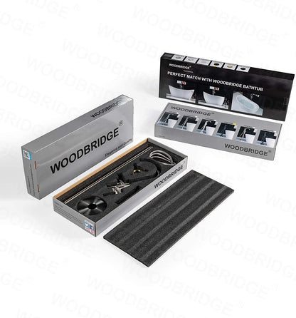 WOODBRIDGE WOODBRIDGEE Contemporary Single Handle Floor Mount Freestanding Tub Filler Faucet with Hand Shower