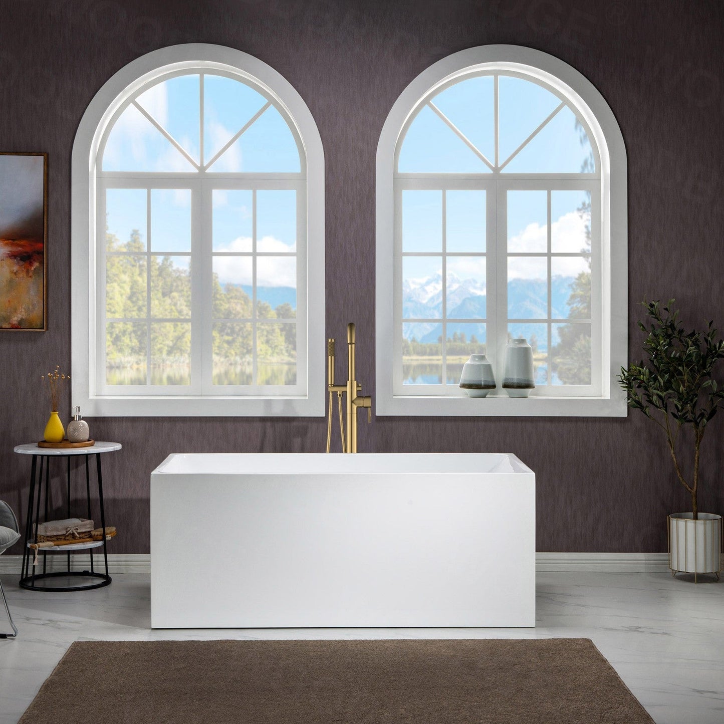 WOODBRIDGE 59" Acrylic Freestanding Bathtub Contemporary Soaking Tub