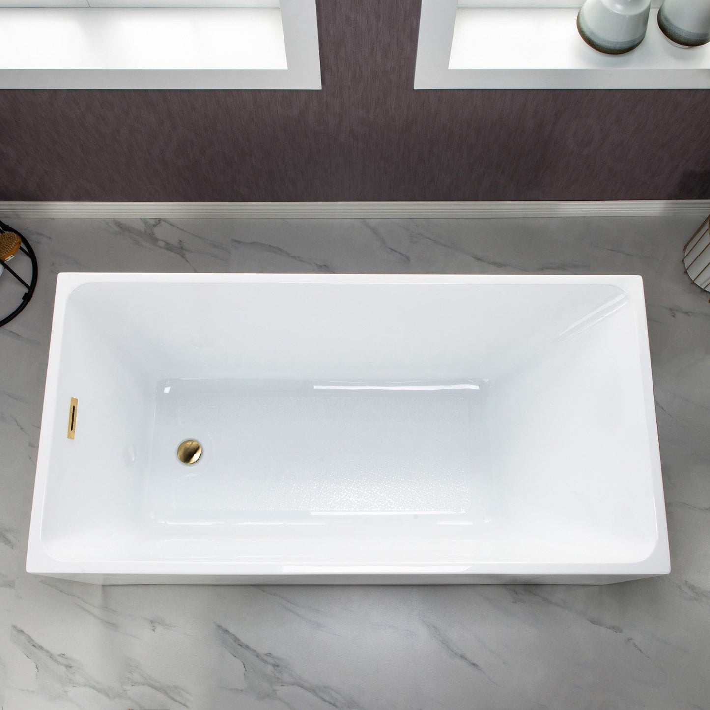 WOODBRIDGE 59" Acrylic Freestanding Bathtub Contemporary Soaking Tub