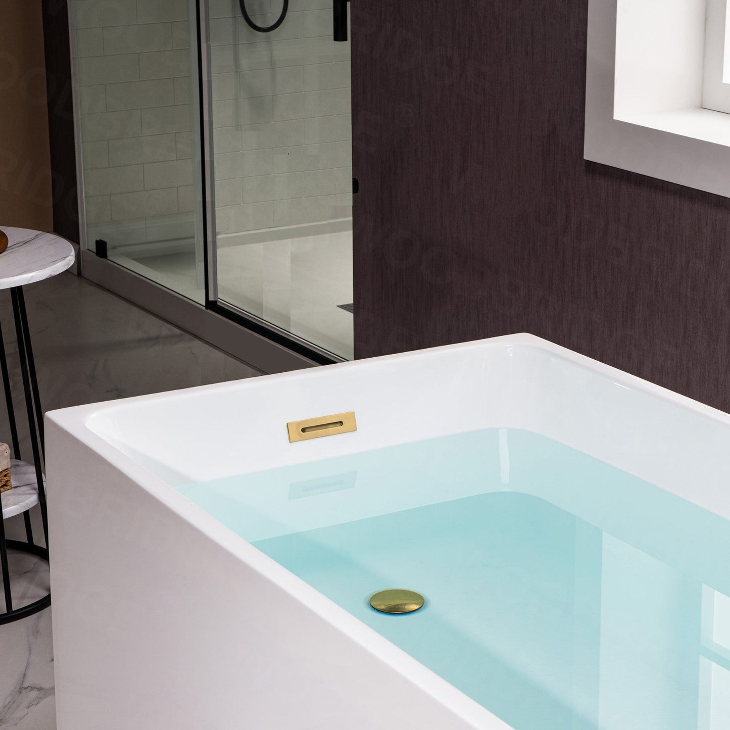 WOODBRIDGE 59" Acrylic Freestanding Bathtub Contemporary Soaking Tub