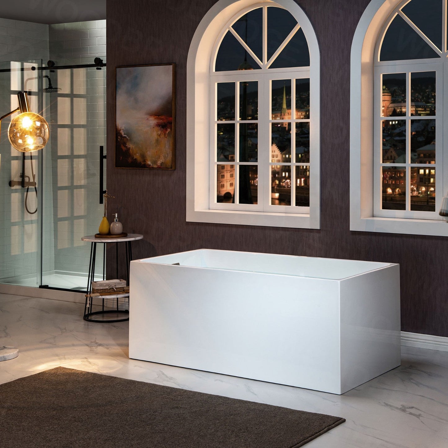 WOODBRIDGE 59" Acrylic Freestanding Bathtub Contemporary Soaking Tub