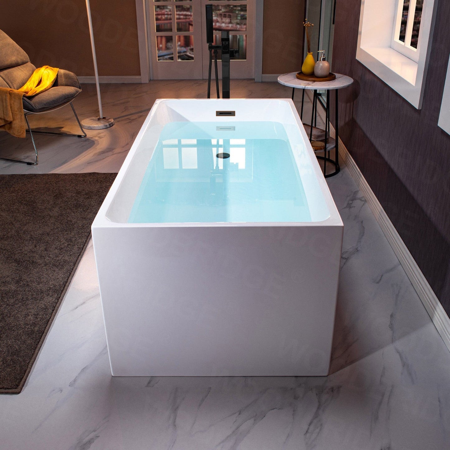 WOODBRIDGE 67" Acrylic Freestanding Bathtub Contemporary Soaking Tub