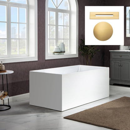 WOODBRIDGE 67" Acrylic Freestanding Bathtub Contemporary Soaking Tub