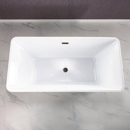 WOODBRIDGE 59" Acrylic Freestanding Bathtub Contemporary Soaking Tub