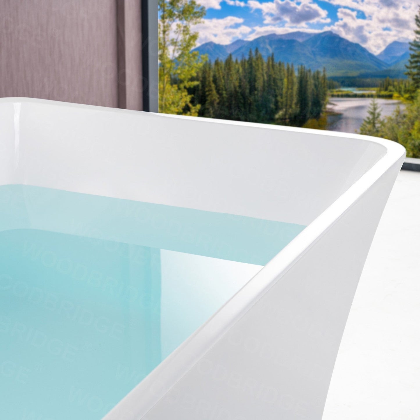 WOODBRIDGE 59" Acrylic Freestanding Bathtub Contemporary Soaking Tub