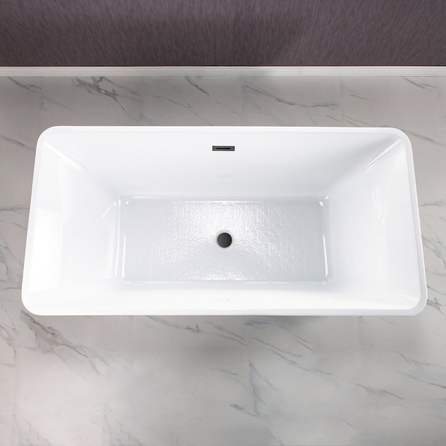 WOODBRIDGE 59" Acrylic Freestanding Bathtub Contemporary Soaking Tub