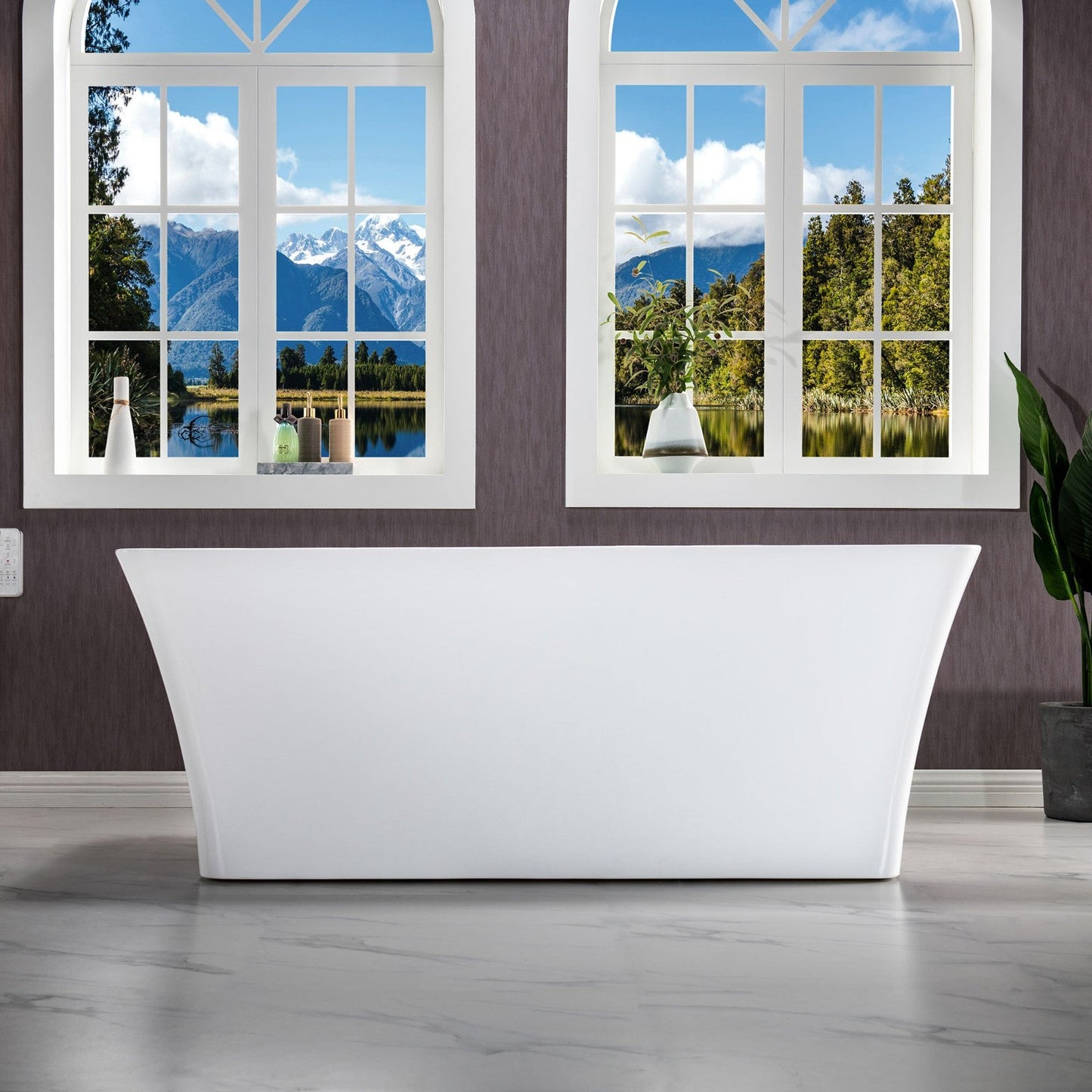 WOODBRIDGE 59" Acrylic Freestanding Bathtub Contemporary Soaking Tub