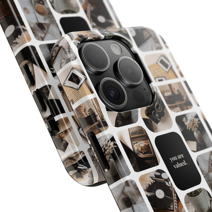 Retro Collage Phone Case - You Are Valued, Durable Protection for Your Device, Thoughtful Gift for Friends & Family, Perfect for Any [...]