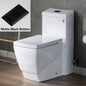 WOODBRIDGE Modern Square Design One Piece Dual Flush 1.28 GP Toilet,Chair Height with Soft Closing Seat