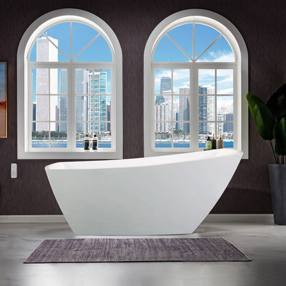 WOODBRIDGE 67" Acrylic Freestanding Bathtub Contemporary Soaking Tub