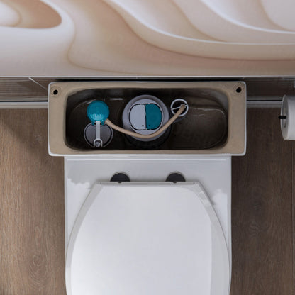 WOODBRIDGE One Piece Short Compact Bathroom Tiny Mini Commode Water Closet Dual Flush Concealed Trapway