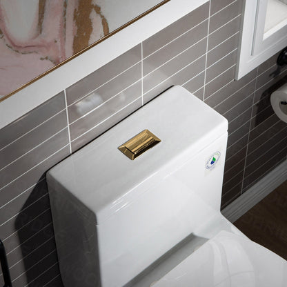 WOODBRIDGE Modern One Piece Dual Flush 1.28 GP Toilet,with Soft Closing Seat