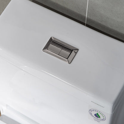 WOODBRIDGE Modern Square Design One Piece Dual Flush 1.28 GP Toilet,Chair Height with Soft Closing Seat
