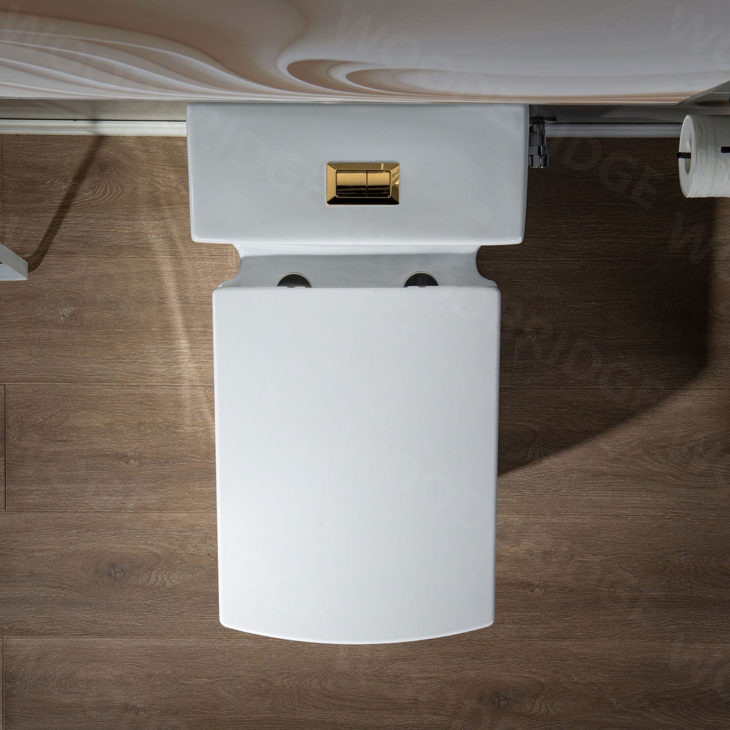 WOODBRIDGE Modern Square Design One Piece Dual Flush 1.28 GP Toilet,Chair Height with Soft Closing Seat