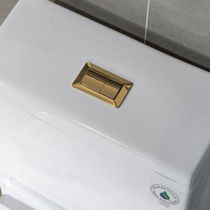 WOODBRIDGE Modern Square Design One Piece Dual Flush 1.28 GP Toilet,Chair Height with Soft Closing Seat