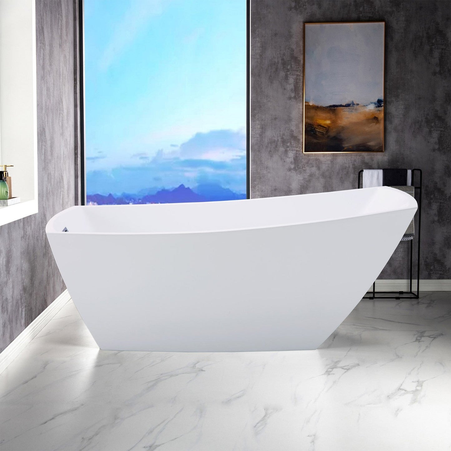 WOODBRIDGE 67" Acrylic Freestanding Bathtub Contemporary Soaking Tub