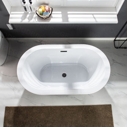 WOODBRIDGE BTA0088 56" Acrylic Freestanding Bathtub Contemporary Soaking Tub