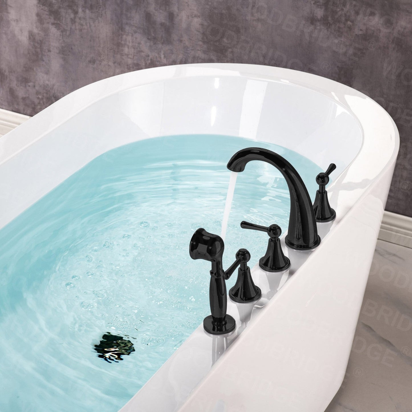 WOODBRIDGE BTA0088 56" Acrylic Freestanding Bathtub Contemporary Soaking Tub