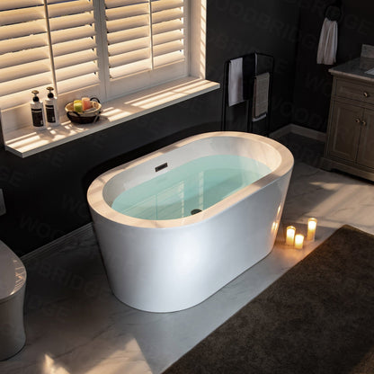 WOODBRIDGE BTA0088 56" Acrylic Freestanding Bathtub Contemporary Soaking Tub