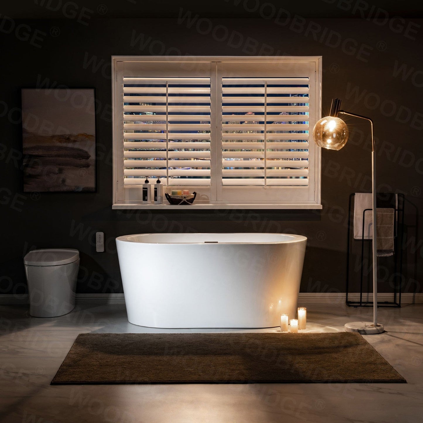 WOODBRIDGE BTA0088 56" Acrylic Freestanding Bathtub Contemporary Soaking Tub