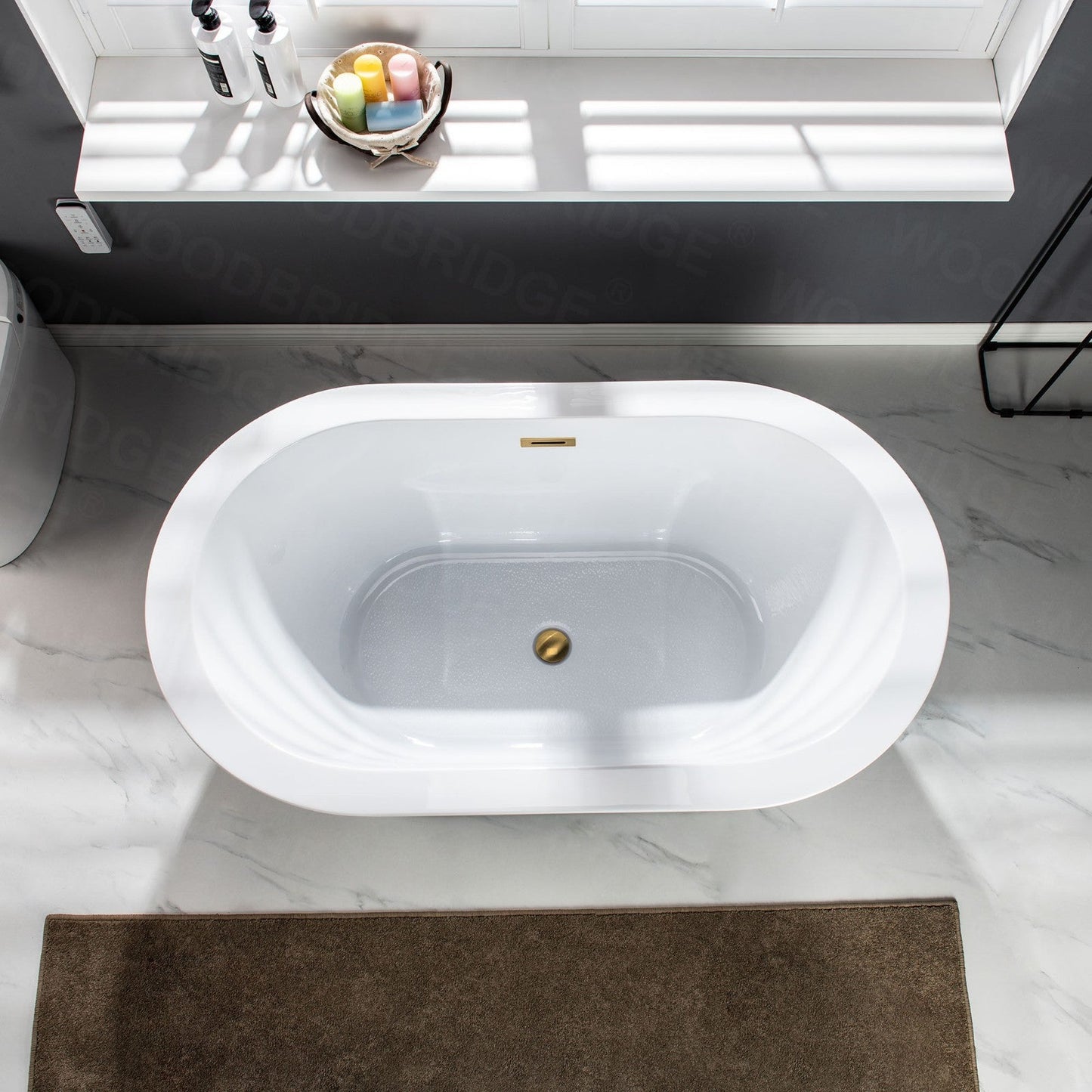 WOODBRIDGE BTA0088 56" Acrylic Freestanding Bathtub Contemporary Soaking Tub