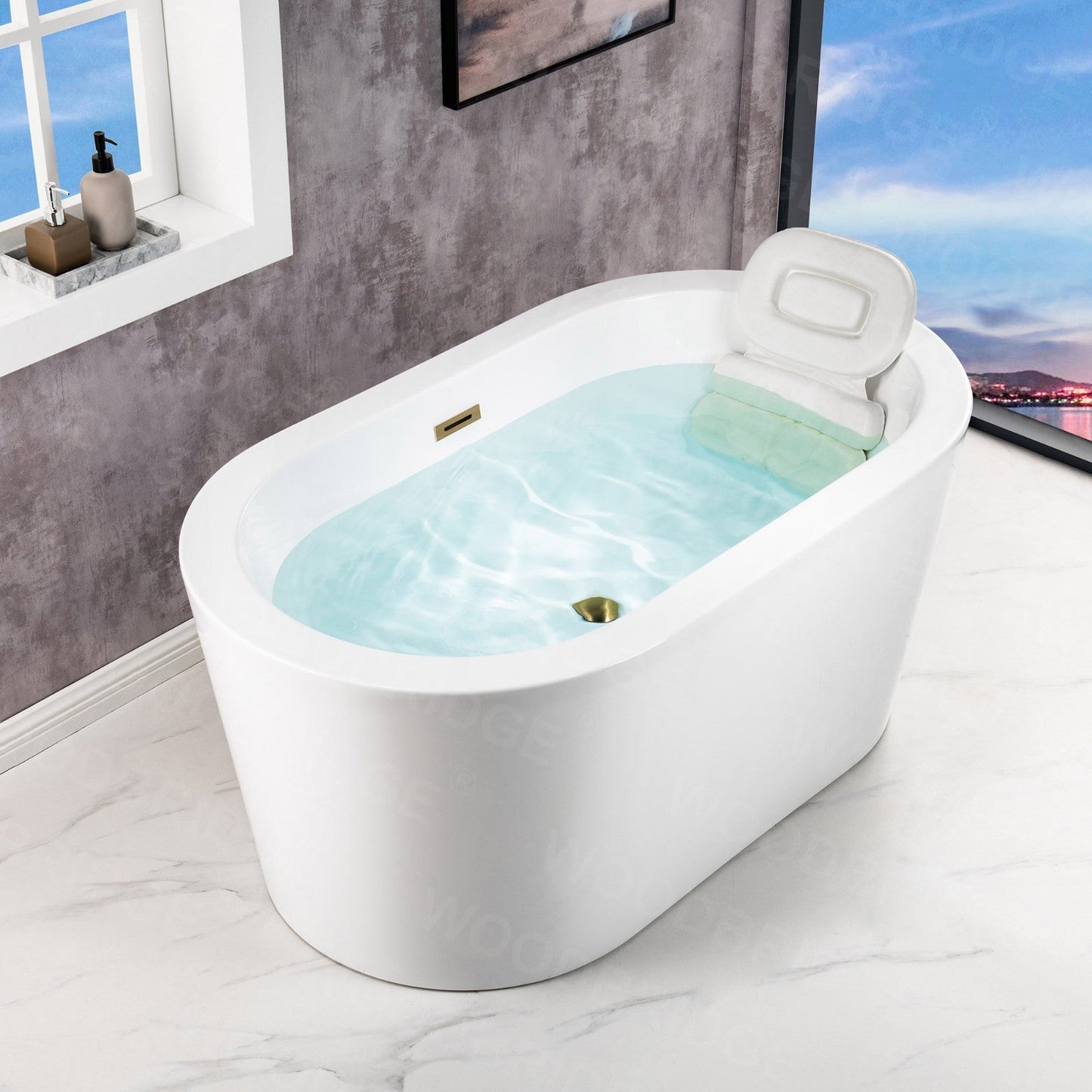 WOODBRIDGE BTA0088 56" Acrylic Freestanding Bathtub Contemporary Soaking Tub