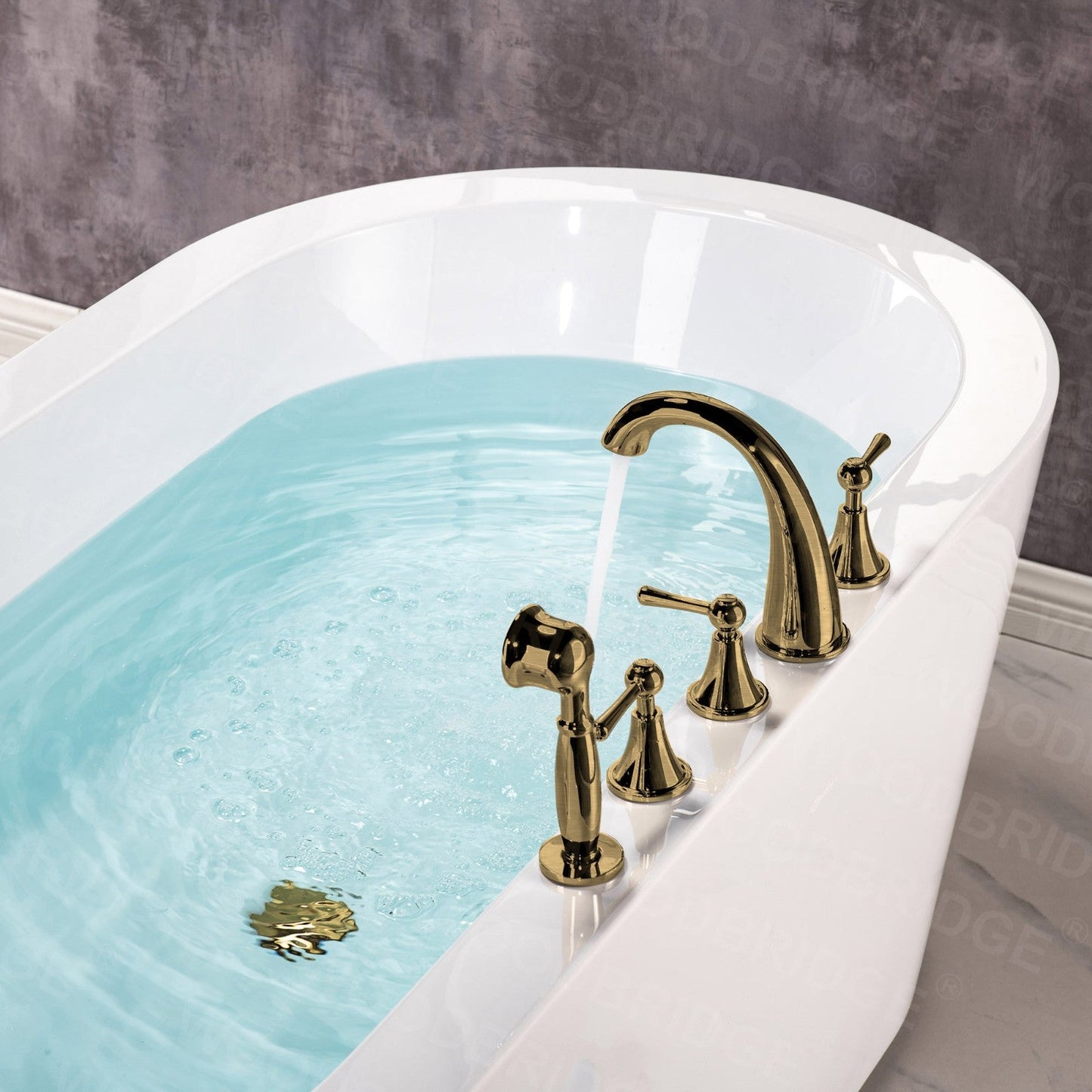 WOODBRIDGE BTA0088 56" Acrylic Freestanding Bathtub Contemporary Soaking Tub
