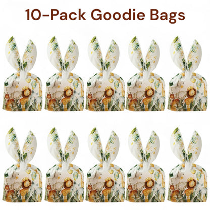 Kids Birthday Goodie Bags - Jungle Animal Gift Wraps 10-Pack