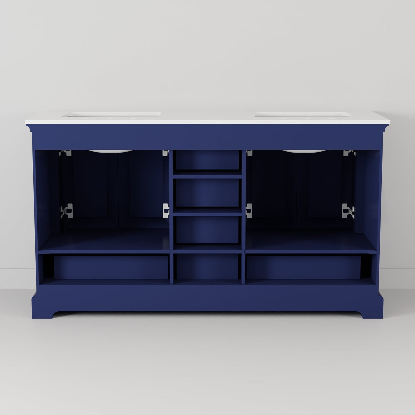 Dukes 60 in. W x 22 in. D Navy Blue Double Bath Vanity