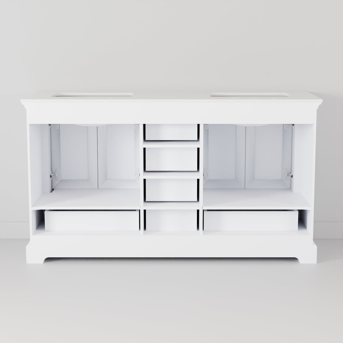 Dukes 60 in. W x 22 in. D White Double Bath Vanity
