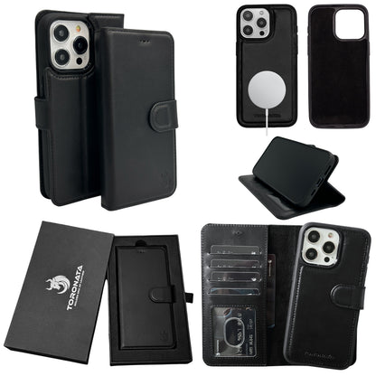 Vegas Premium Leather iPhone 15 Pro Max Wallet Case with MagSafe | Detachable RFID Blocking Luxury Wallet