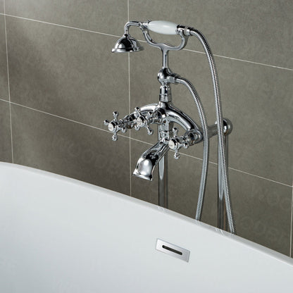WOODBRIDGE F0018BN Freestanding Clawfoot Tub Filler Faucet with Hand Shower and Hose
