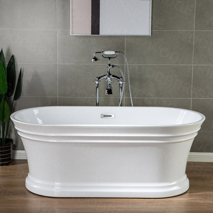 WOODBRIDGE F0018BN Freestanding Clawfoot Tub Filler Faucet with Hand Shower and Hose
