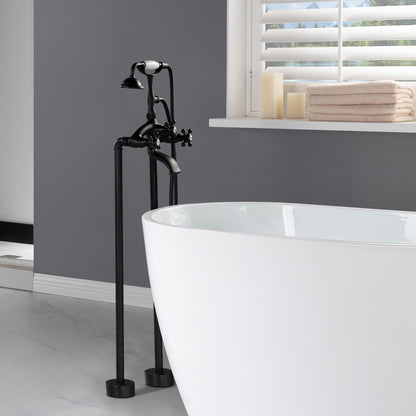 WOODBRIDGE F0018BN Freestanding Clawfoot Tub Filler Faucet with Hand Shower and Hose