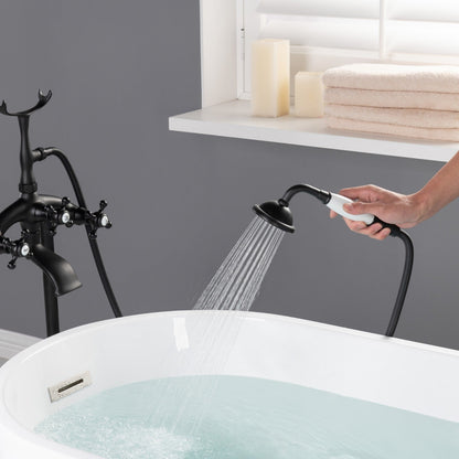 WOODBRIDGE F0018BN Freestanding Clawfoot Tub Filler Faucet with Hand Shower and Hose