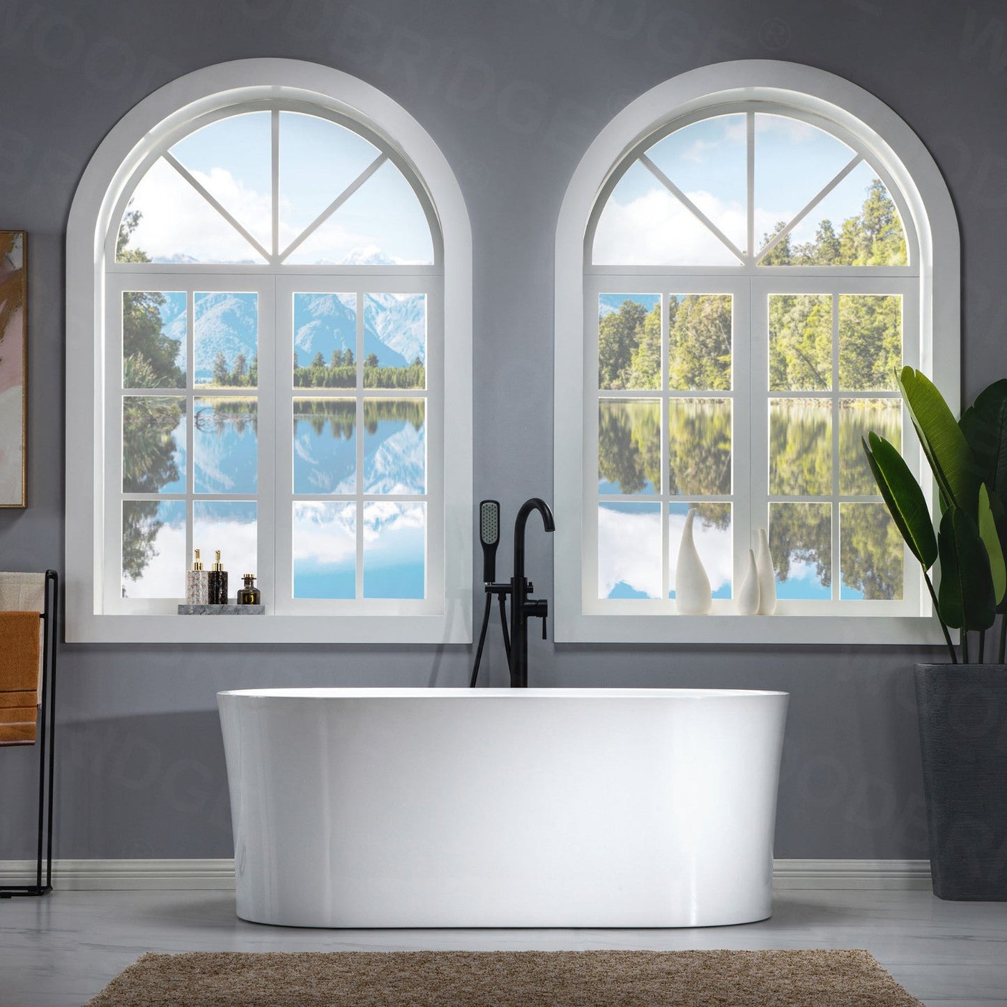 WOODBRIDGE 67" Contemporary Freestanding Acrylic Air Bubble Soaking Bathtub