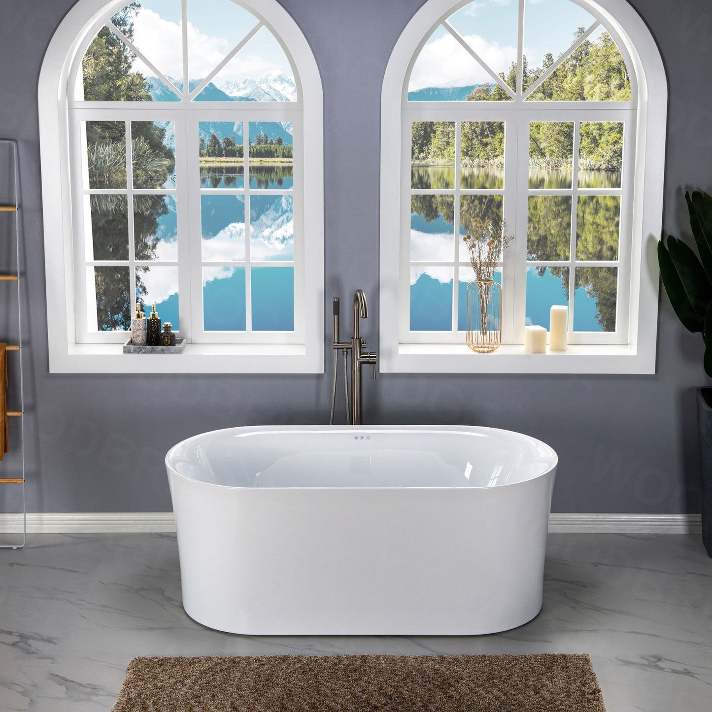 WOODBRIDGE 67" Contemporary Freestanding Acrylic Air Bubble Soaking Bathtub