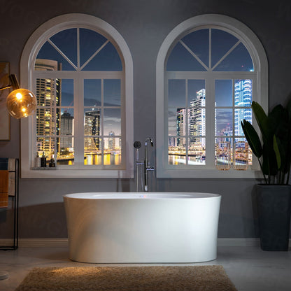 WOODBRIDGE 67" Contemporary Freestanding Acrylic Air Bubble Soaking Bathtub
