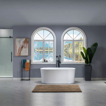 WOODBRIDGE 67" Contemporary Freestanding Acrylic Air Bubble Soaking Bathtub