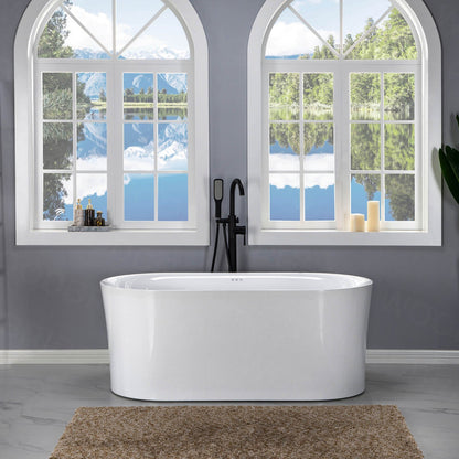 WOODBRIDGE 67" Contemporary Freestanding Acrylic Air Bubble Soaking Bathtub