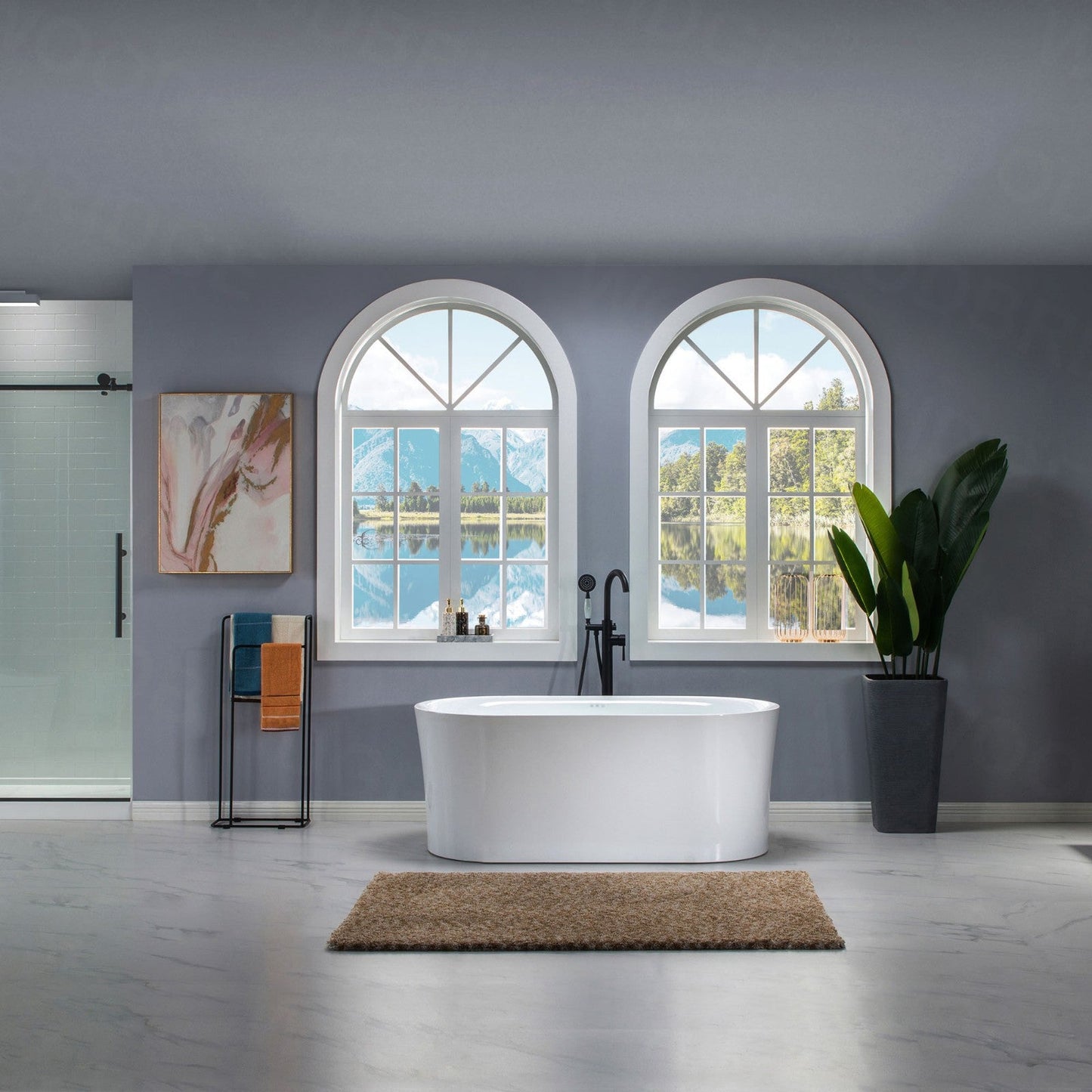 WOODBRIDGE 67" Contemporary Freestanding Acrylic Air Bubble Soaking Bathtub