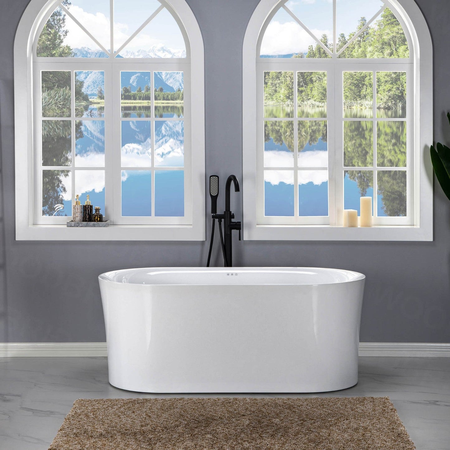 WOODBRIDGE 67" Contemporary Freestanding Acrylic Air Bubble Soaking Bathtub