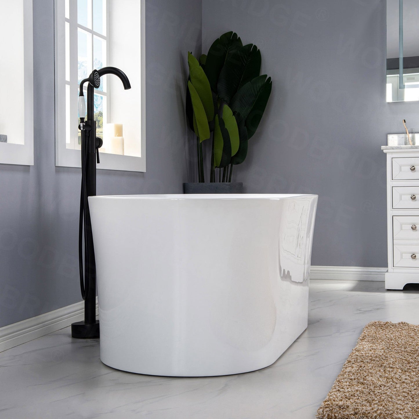 WOODBRIDGE 67" Contemporary Freestanding Acrylic Air Bubble Soaking Bathtub