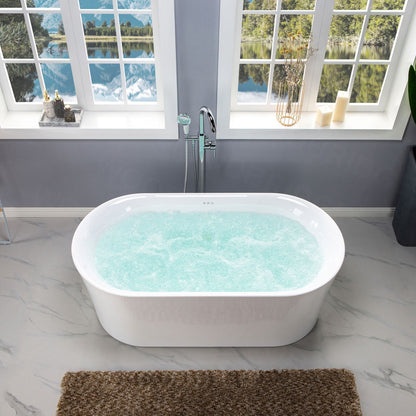 WOODBRIDGE 67" Contemporary Freestanding Acrylic Air Bubble Soaking Bathtub