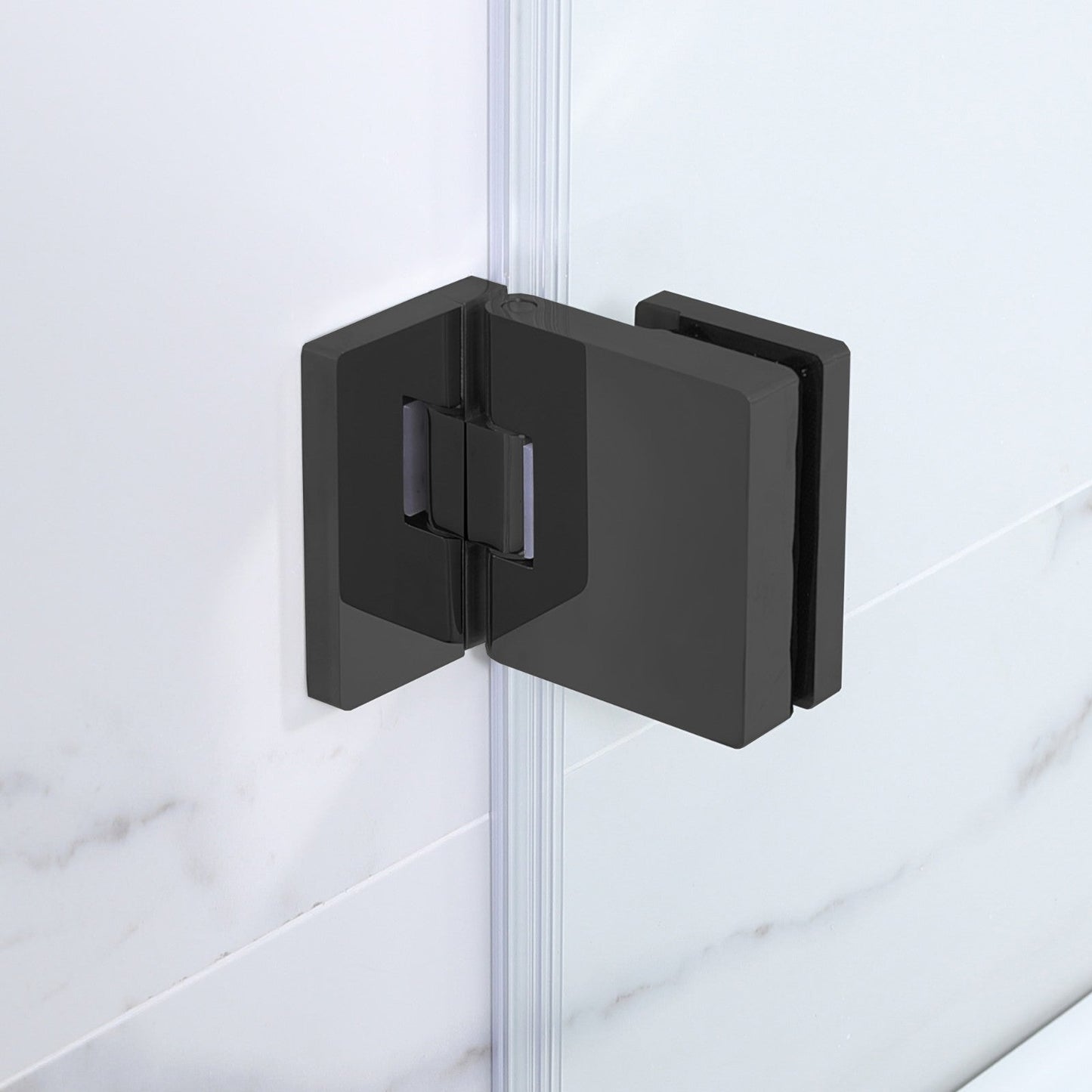 WOODBRIDGE MTDB3458-B, Frameless Hinged Bathtub Shower, 5/16" Tempered Panel, 34" W x 58" H Tub Glass Door, Include Towel Bar