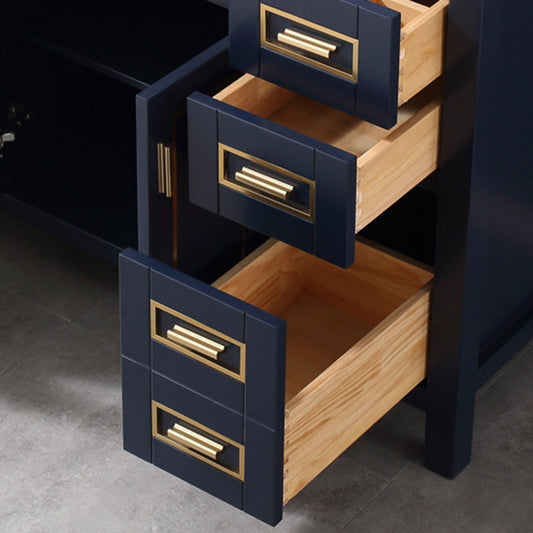 WOODBRIDGE Milan 48"x21"x33" Solid Wood Bath Vanities Cabinet Only without Top, Navy Blue, Milan 4821-NB