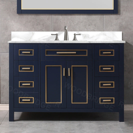WOODBRIDGE Milan 49” Floor Mounted Single Basin Vanity Set with Solid Wood Cabinet